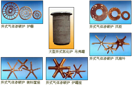 井式气体渗碳炉炉栅、风板、风扇叶、马弗罐等